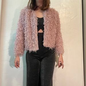 Lauren Conrad Pink Shag Cardigan